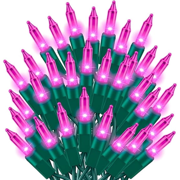 LAMPHOME 31.9ft 150 Pink Valentines String Lights, UL certified mini bulbs for indoor outdoor garland, tree, garden, party and wedding decor.