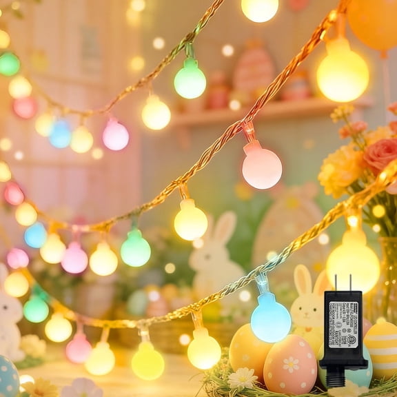 LAMPHOME 33ft 100 LED Warm White & Multicolor Christmas String Lights, 16 Modes Waterproof Plug-in Fairy Lights for Xmas, Garden, Party & Outdoor Decor