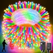 LAMPHOME 33ft Music Christmas Mini Lights,100 LED Fairy Starry String Light Plug in for Indoor Outdoor Xmas Tree Wedding Party Decoration Four Colors