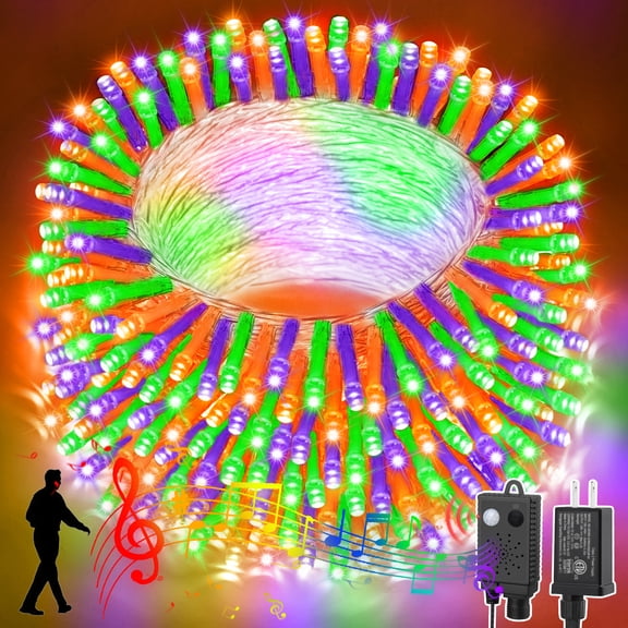 LAMPHOME 33ft Music Christmas Mini Lights (Copper Wire),100 LED Fairy Starry String Light Plug in for Indoor Outdoor Xmas Tree Wedding Party Decoration (Purple)
