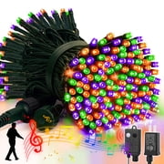 LAMPHOME 33ft Music Christmas Mini Lights Copper Wire,100 LED Fairy Starry String Light Plug in for Indoor Outdoor Xmas Tree Wedding Party Decoration Warm White