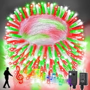 LAMPHOME 33ft Music Christmas Mini Lights Stepless Dimming,Copper Wire,100 LED Fairy Starry String Light Plug in for Indoor Outdoor Xmas Tree Wedding Party Decoration Purple+Orange