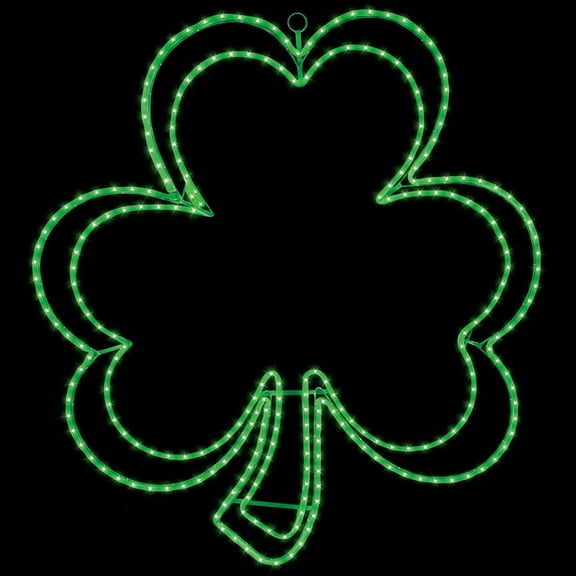 LAMPHOME 37.2Inch 270LED St Patricks Day Lights, Irish Shamrock Green 3D Clover LED, 11 Modes, IP44 Waterproof Iron Frame, Indoor Outdoor Hanging Decor