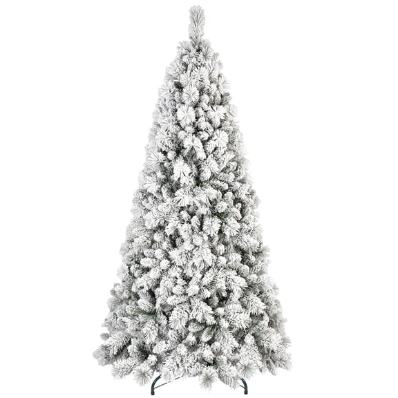 LAMPHOME 6ft PVC/Hard Needle Mixed Flocked Artificial Christmas Tree with 752 Lush Branch Tips, 3-Part Hinged Design, Metal Stand Xmas Tree for Holiday Dcor