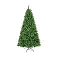 thumbnail image 1 of LAMPHOME 7.5ft Snow Flocked Artificial Christmas Tree with 1200 Lush PVC Branch Tips, 3-Part Hinged Quick-Assembly Design, Full Memory Wire Xmas Tree for Winter Holiday Décor, Green & White, 1 of 10