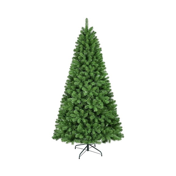 LAMPHOME 7.5ft Snow Flocked Artificial Christmas Tree with 1200 Lush PVC Branch Tips, 3-Part Hinged Quick-Assembly Design, Full Memory Wire Xmas Tree for Winter Holiday Dcor, Green & White
