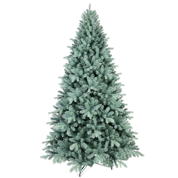 LAMPHOME 9FT Blue PE/PVC Automatic Tree - 3268 Tips, 4-Part Hinged, Metal Stand for Holiday Ambiance