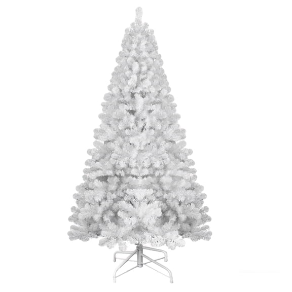 LAMPHOME 9ft Pure White Artificial Christmas Tree with 1910 Lush PVC Branch Tips, 4-Part Hinged Quick-Assembly Design, Full Memory Wire Xmas Tree for Winter Holiday Dcor