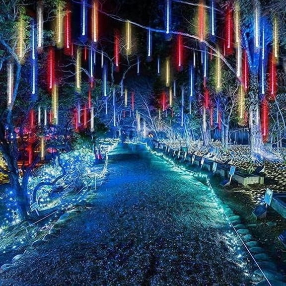 LAMPHOME Multicolor Meteor Lights 1019in 480LED Indoor Outdoor Decor