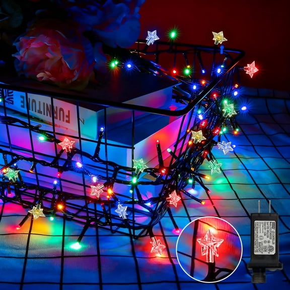 LAMPHOME Multicolor Star String Lights, 36Ft 500 LEDs 16 Modes Waterproof Compact Fairy Lights for Garden, Patio, Wedding & Holiday Party