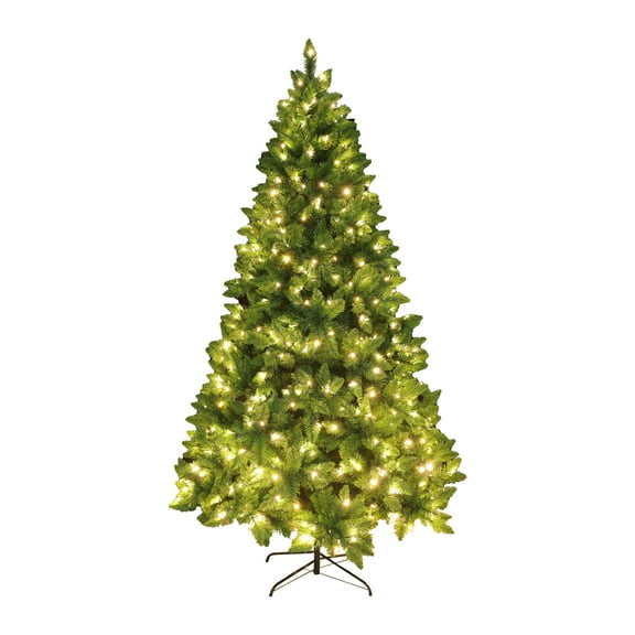 LAMPHOME Pre-Lit Artificial Christmas Tree, 7.5FT 500LED Pre-Lit Multi and Warm White Tree, 810 Tips,with 16-Functions