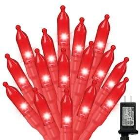 LAMPHOME Red Christmas Mini Lights, 32.5FT 100 LED Valentines String Lights Outdoor Indoor, 16 Lighting Modes, Plug in Waterproof Fairy Lights for Wedding Party Bedroom Decorations