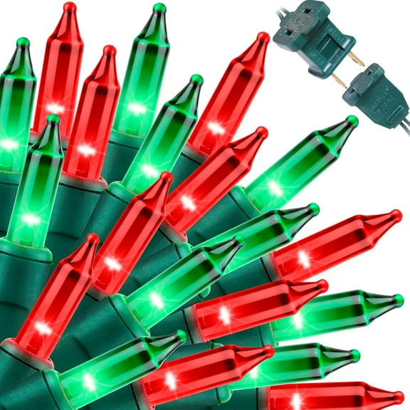 LAMPHOME Super-Bright Extendable Christmas Lights Decoration 200 Lights 39.2ft UL Certified Mini Bulb String Lights for Outdoor Christmas Tree Garden Party Patio Garland Decor (Red+Green)