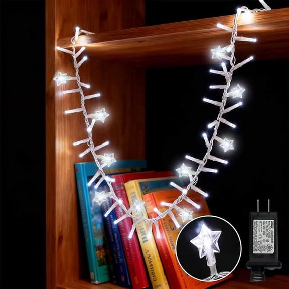 LAMPHOME White Star String Lights, 36Ft 500 LEDs 16 Modes Waterproof Compact Fairy Lights for Garden, Patio, Wedding & Holiday Party