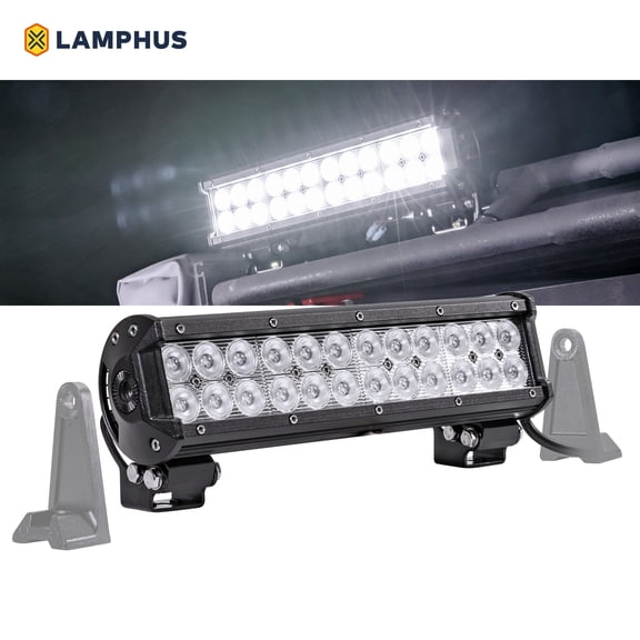 LAMPHUS CRUIZER 12" 72W LED Flood Light [60 Degree Spread] [Peripheral/Driving/Work Applications] [IP67] – For Off-Road, Construction, Tow Trucks, Utility Trucks & Marine Use