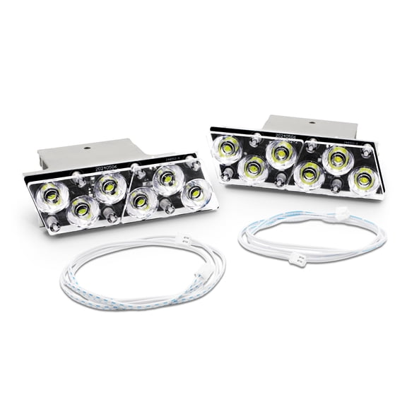 LAMPHUS NanoFlare 2pc 15W LED Take Down Work Light Module Kit, Emergency Warning Roof Mount Lightbar Modules, for Firefighter Police Construction Tow Truck, Premium Intensified Optic Lens