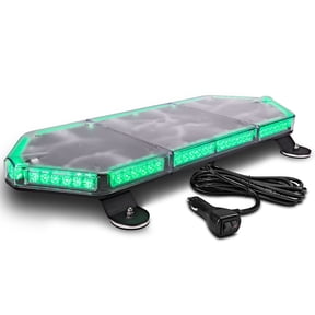 LAMPHUS NanoFlare NFMB80 26" 80W LED Mini Light Bar [SAE Class 1] [63 Flash Patterns] [Plug & Play 12ft Cord] [Magnet/Permanent Mount] Emergency Strobe Hazard Warning Light - Green