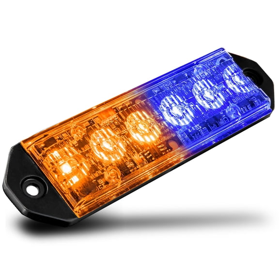 LAMPHUS PlanarFlash PFLH06 Ultra Flat LED light head [SAE Class 1] [72 Paterns] [180° of Coverage] [Fits in Small Places] Warning Lights for Police & Emergency Vehicles - Amber / Blue