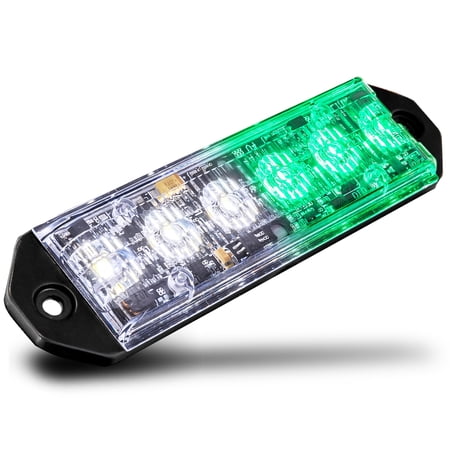 LAMPHUS PlanarFlash PFLH06 Ultra Flat LED light head [SAE Class 1] [72 Paterns] [180° of Coverage] [Fits in Small Places] Warning Lights for Police & Emergency Vehicles - Green / White