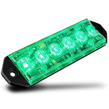 LAMPHUS PlanarFlash PFLH06 Ultra Flat LED light head [SAE Class 1] [72 Paterns] [180° of Coverage] [Fits in Small Places] Warning Lights for Police & Emergency Vehicles - Green / Green
