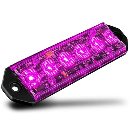 LAMPHUS PlanarFlash PFLH06 Ultra Flat LED light head [SAE Class 1] [72 Paterns] [180° of Coverage] [Fits in Small Places] Warning Lights for Police & Emergency Vehicles - Purple / Purple