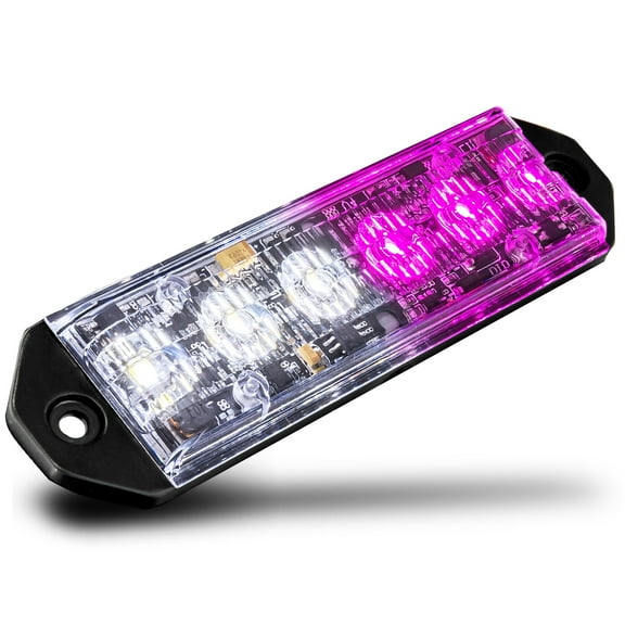 LAMPHUS PlanarFlash PFLH06 Ultra Flat LED light head [SAE Class 1] [72 Paterns] [180° of Coverage] [Fits in Small Places] Warning Lights for Police & Emergency Vehicles - Purple / White