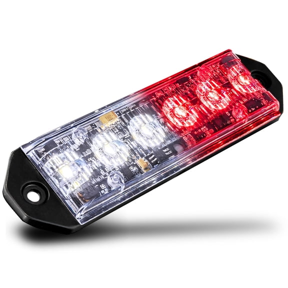 LAMPHUS PlanarFlash PFLH06 Ultra Flat LED light head [SAE Class 1] [72 Paterns] [180° of Coverage] [Fits in Small Places] Warning Lights for Police & Emergency Vehicles - Red / White