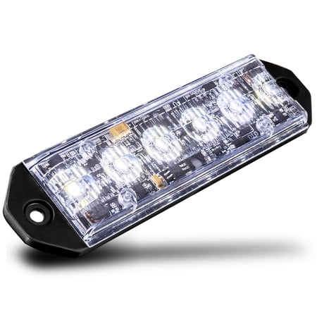 LAMPHUS PlanarFlash PFLH06 Ultra Flat LED light head [SAE Class 1] [72 Paterns] [180° of Coverage] [Fits in Small Places] Warning Lights for Police & Emergency Vehicles - White / White