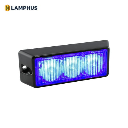 LAMPHUS SolarBlast 3W LED Emergency Police Vehicle Deck Grille Warning Light Head (Flash Mode Sync-able across Units) - BLUE
