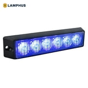 LAMPHUS SolarBlast SBLH06 LED أضواء وميض شبكة ستروب [32 أوضاع] [6 Watt] [TIR] [مقاوم للطقس] أضواء تحذير لمركبات الطوارئ للشرطة ورجال الإطفاء - أزرق / أزرق