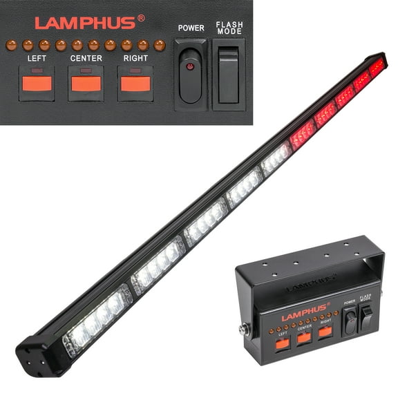 LAMPHUS SolarBlast SBLS104 47" 40W LED EMS EMT Fire Truck Vehicle Traffic Advisor Light Bar - RED WHITE