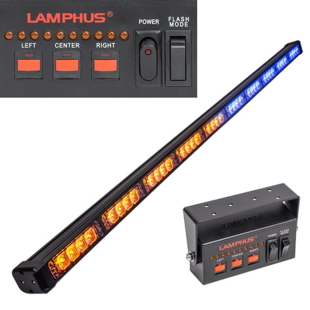 LAMPHUS SolarBlast SBLS104 47" 40W LED Emergency Warning Traffic Advisor Light Bar - AMBER BLUE