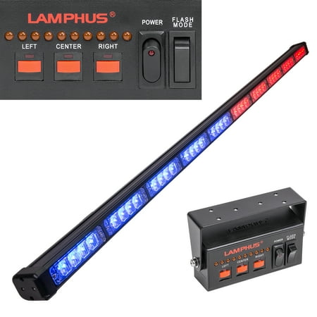 LAMPHUS SolarBlast SBLS104 47" 40W LED Police Vehicle Warning Traffic Advisor Light Bar - BLUE RED