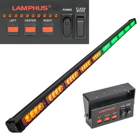 LAMPHUS SolarBlast SBLS104 47" 40W LED Strobe Warning Traffic Advisor Light Bar - AMBER GREEN