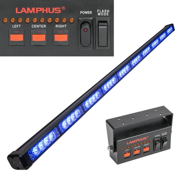 LAMPHUS SolarBlast SBLS104 47" 40W LED Volunteer POV Emergency Warning Traffic Advisor Light Bar - BLUE