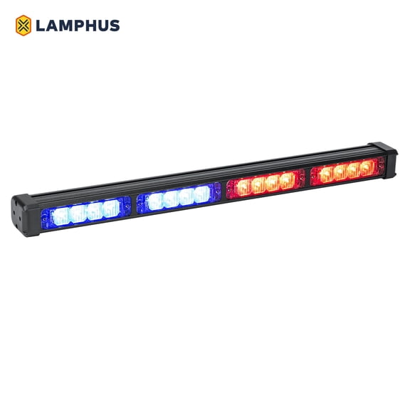 LAMPHUS SolarBlast SBLS44 20" 16W LED Emergency Strobe Warning Deck Light Bar - Blue Red