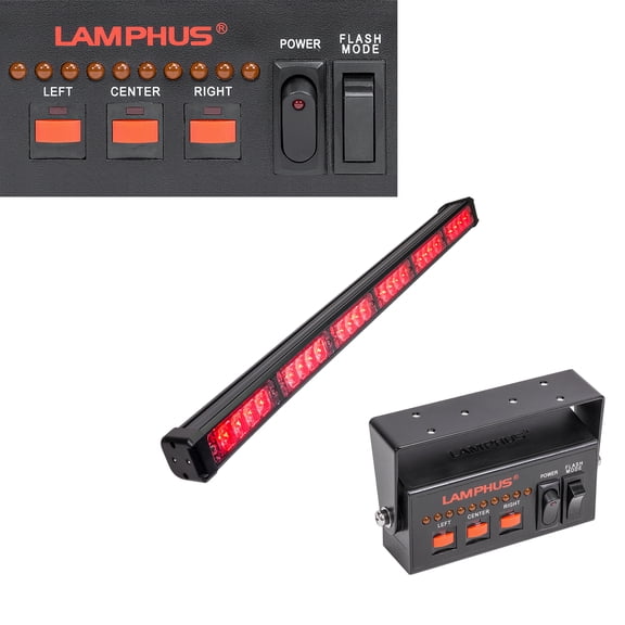 LAMPHUS SolarBlast SBLS64 29" 24W LED EMS EMT Firefighter POV Traffic Advisor Light Bar - RED