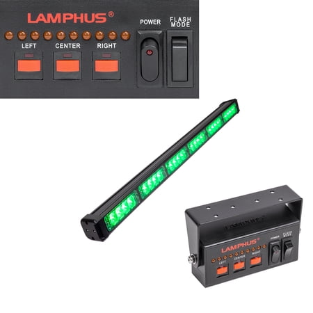 LAMPHUS SolarBlast SBLS64 29" 24W LED Emergency Strobe Warning Traffic Advisor Light Bar - GREEN