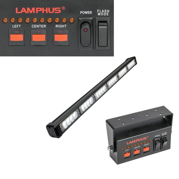LAMPHUS SolarBlast SBLS64 29" 24W LED Emergency Strobe Warning Traffic Advisor Light Bar - WHITE