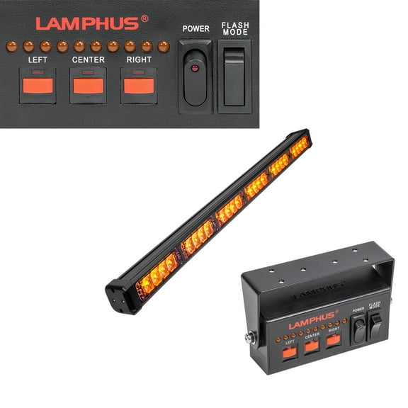 LAMPHUS SolarBlast SBLS64 29" 24W LED Tow Truck Snow Plow Traffic Advisor Light Bar - AMBER