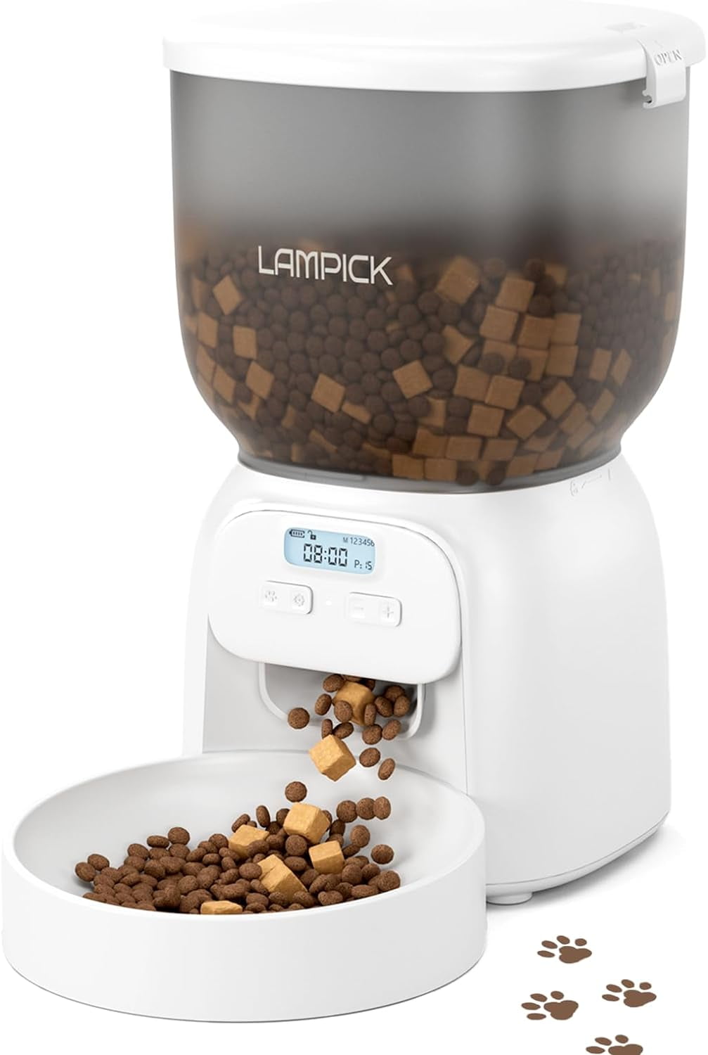 LAMPICK Dual Power Supply 4L Automatic Pet Feeder for Pets