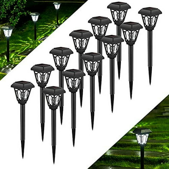 LAMTREE 48 Pack Solar Lights , Waterproof Auto Solar LED Lighting (Cool White)
