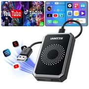 LAMTTO 3-in-1 Wireless Apple CarPlay Adapter & Android Auto, Black AI Box with Video App, Dual WiFi Plug & Play for OEM Wired CarPlay Vehicles (2016+)