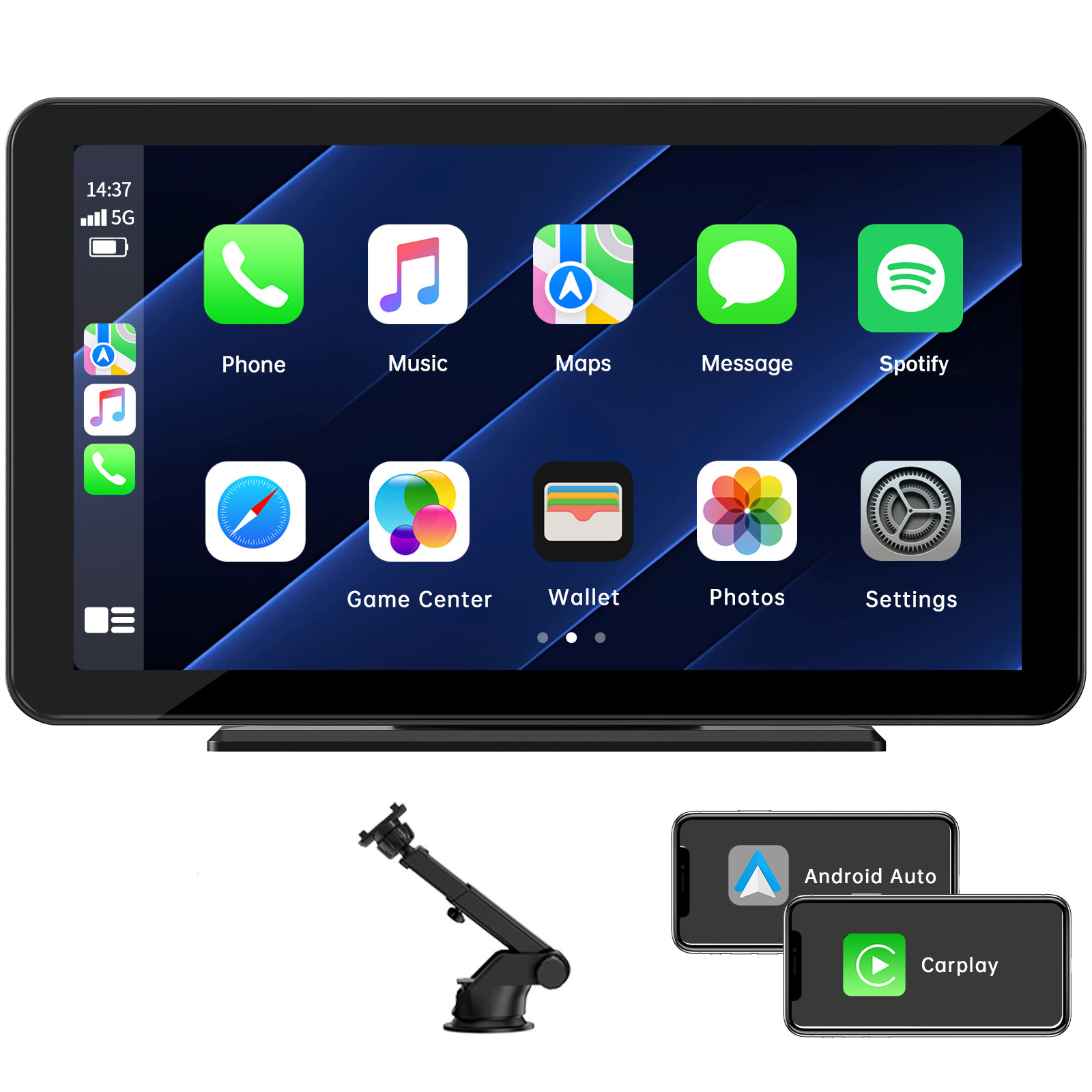 Power Acoustik Car Stereo Combo Car Play/Android Auto Receiver & (4