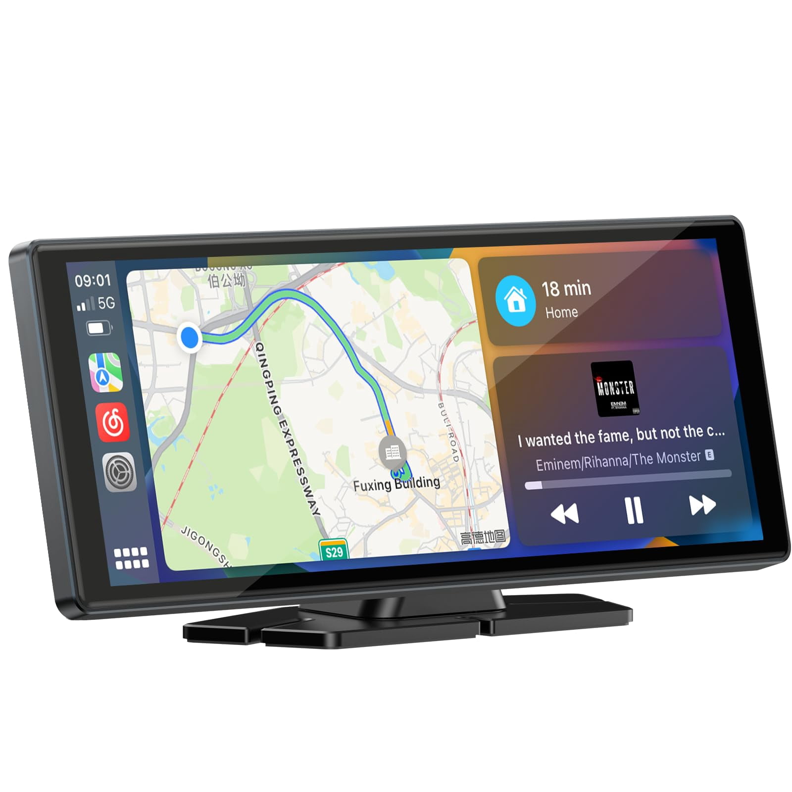 LAMTTO 9.26-inch Wireless CarPlay Screen for Car Compatable with Apple ...