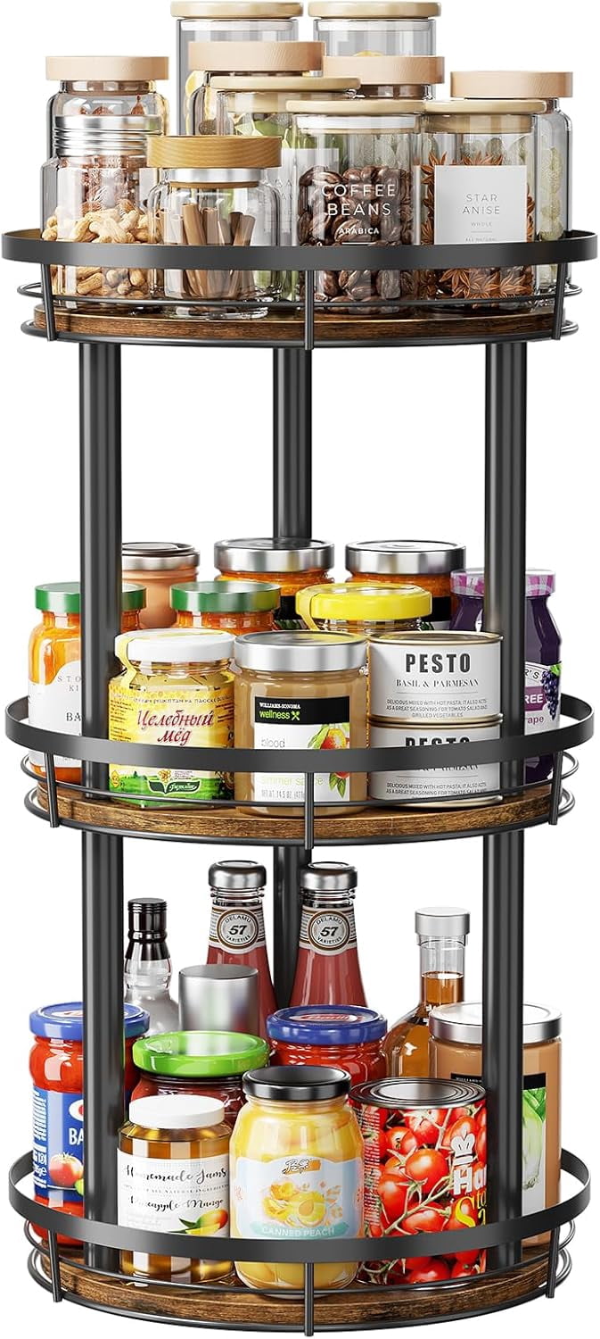 Lamu 3 Tier Lazy Susans Turntable Organizer For Cabinet Pantry Photo Inspiration