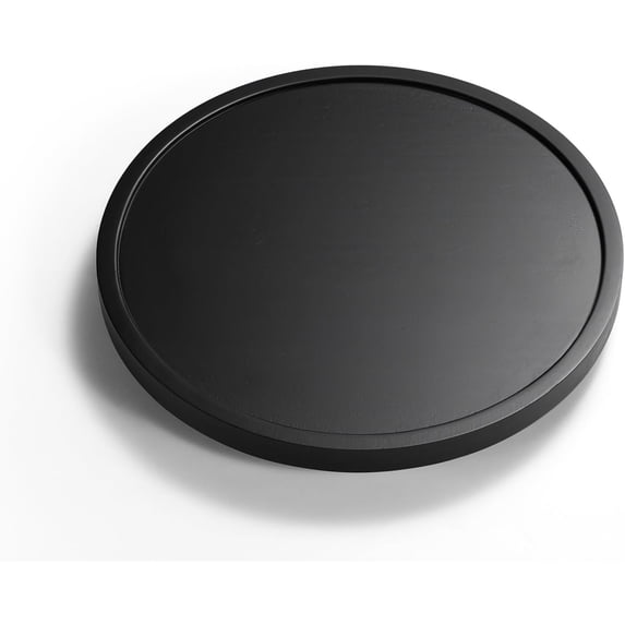 LAMU 9" Bamboo Lazy Susan Kitchen Turntable for Pantry Cabinet or Table, Black