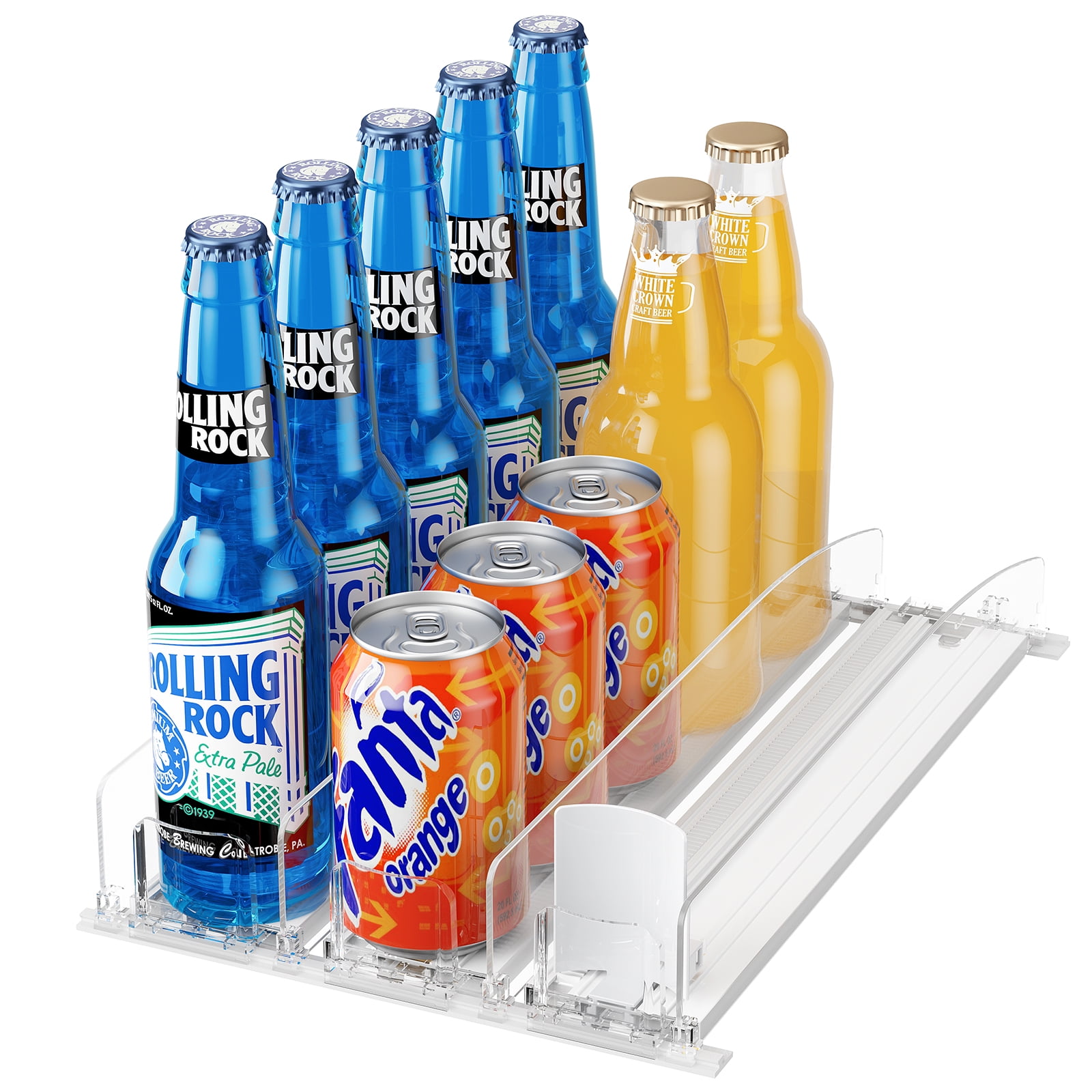 LAMU Soda Can Organizer for Refrigerator, Automatic Pusher Glide, Drink