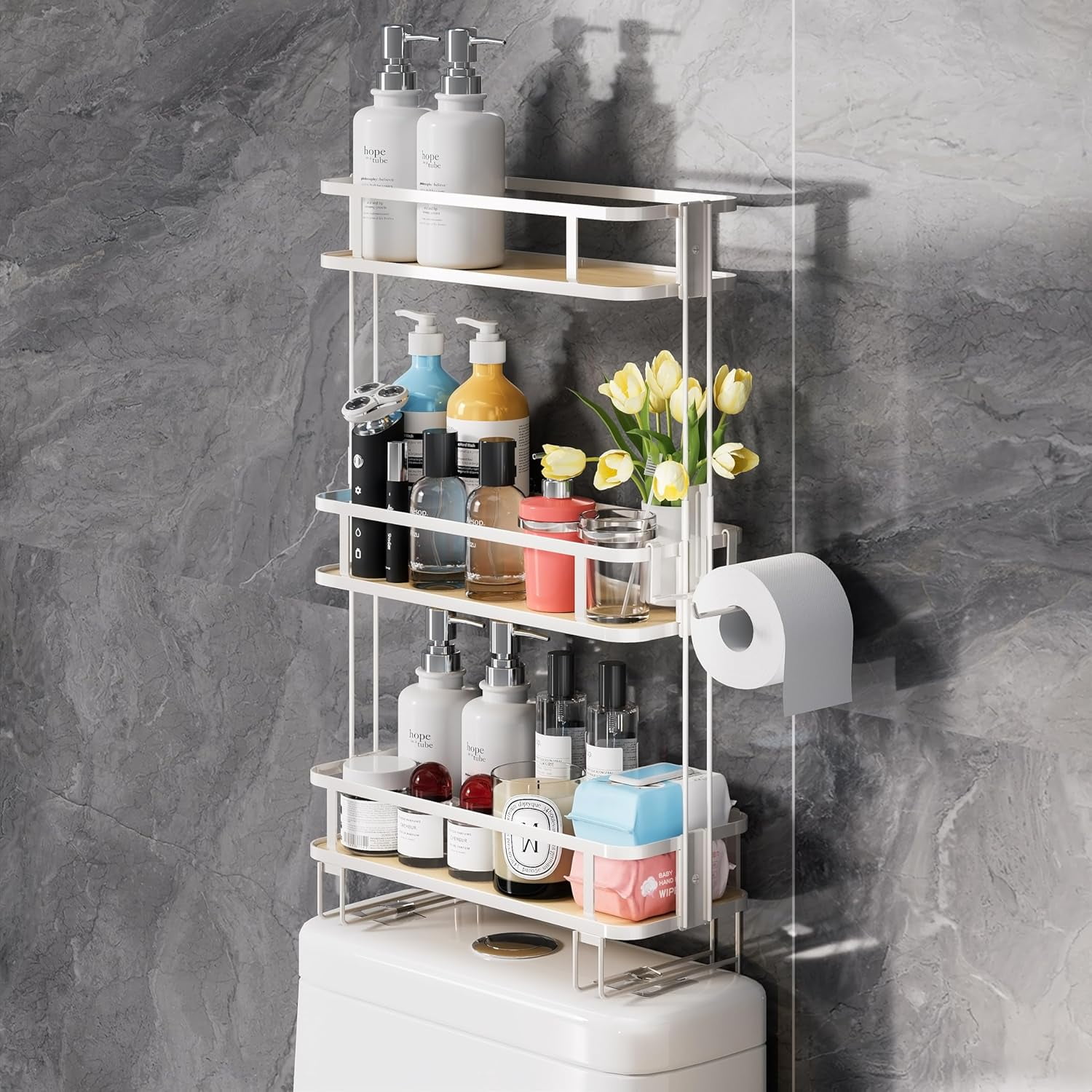 LAMU Over Toilet Bathroom Organizer, Over the Toilet Storage Shelf ...