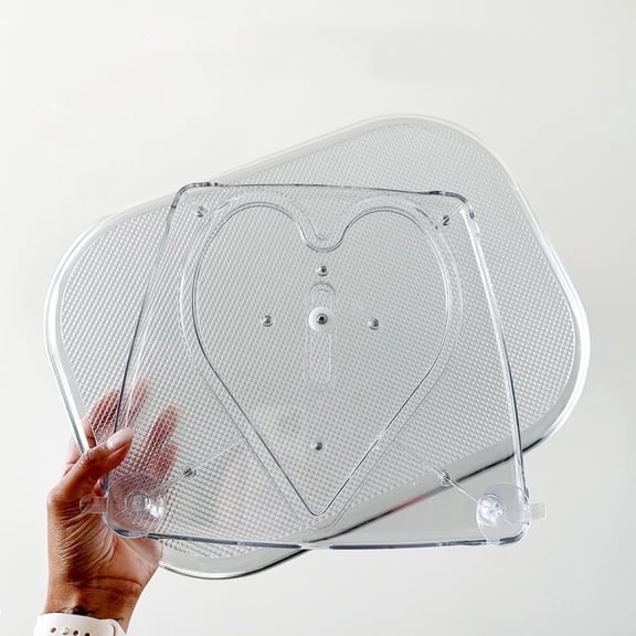 LAMU Turntable Lazy Susan Organizer for Refrigerator 15.67'' Clear Fridge Organizer